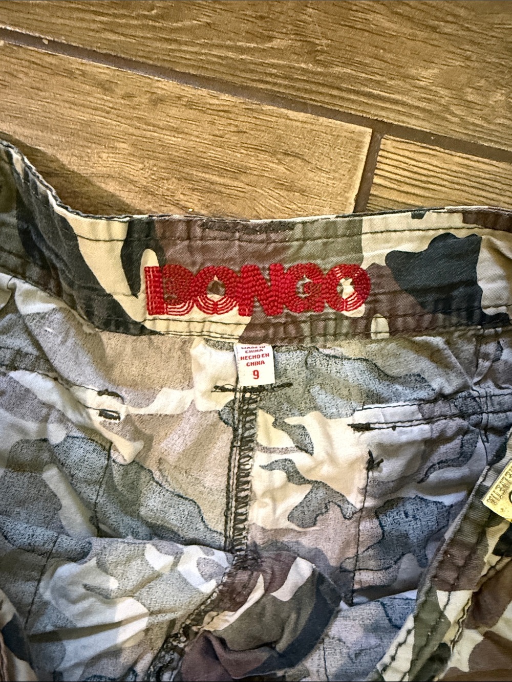 BONGO Women's Camo Cargo Shorts - Green/Brown - Picture 6 of 6